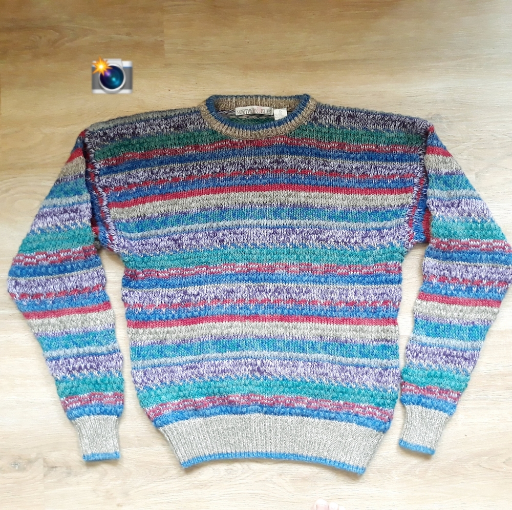Vintage Northern Isles Desert Palm Chunky Knit Sweater Size Large